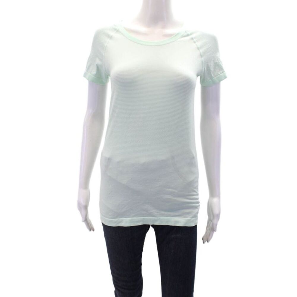 Lululemon Womens Activewear Round Neck Short Sleeve T-Shirt Green Size 2